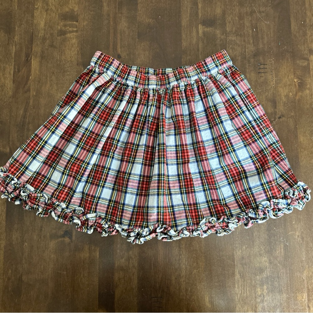 Crewcuts J Crew Girls Large Skirt Ruffle Tartan Plaid Christmas Holiday Party
